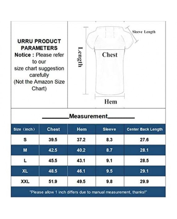 URRU Men's Workout Hoodie Tank Tops Short Sleeve Shirts Gym Fitness Stringers with Kanga Pocket Pockets S-XXL