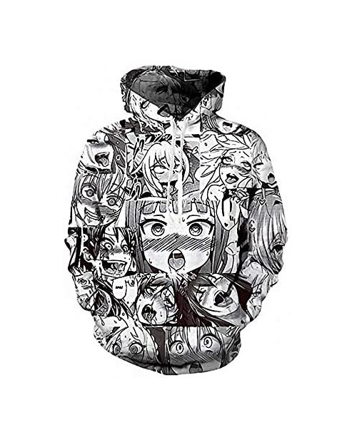 zhacaoji Unisex Casual Hooded 3D Printed Sweatshirts Tracksuit Hoodies Funny Face Casual Sportswear