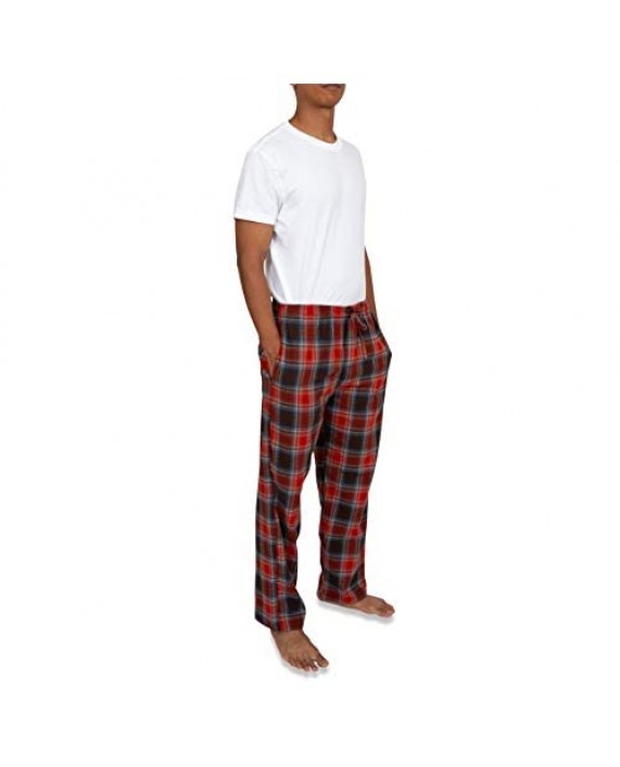 Andrew Scott Men's 4 Pack 100% Cotton Flannel Pajama Sleep Pant - Lounge Pants