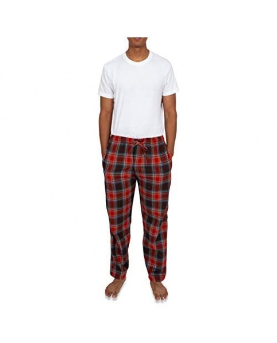 Andrew Scott Men's 4 Pack 100% Cotton Flannel Pajama Sleep Pant - Lounge Pants