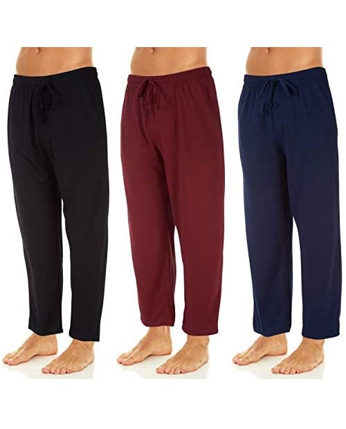 DARESAY Men's Soft Jersey Knit Lounge Sleep Pants with Pockets Pack of 3