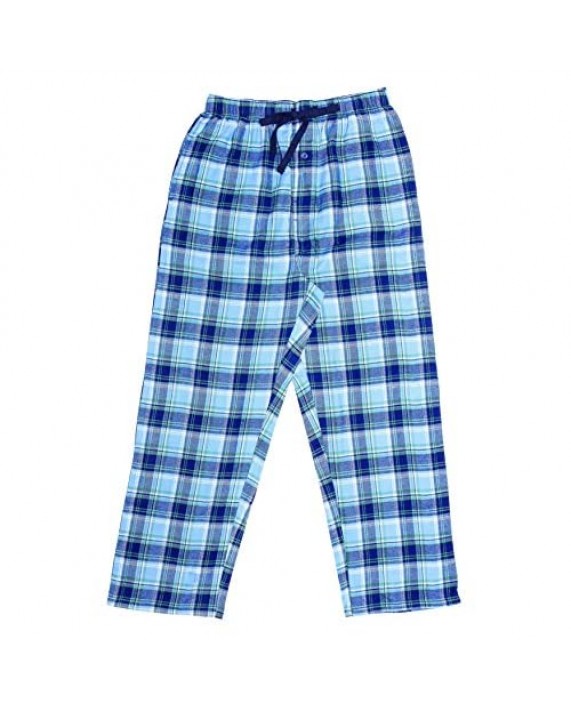 EVERDREAM Sleepwear Mens Flannel Pajama Pants Long 100% Cotton Pj Bottoms