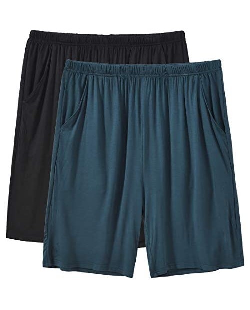 JINSHI Men’s Pajama Shorts Comfortable Lounge Sleep Shorts with Pockets