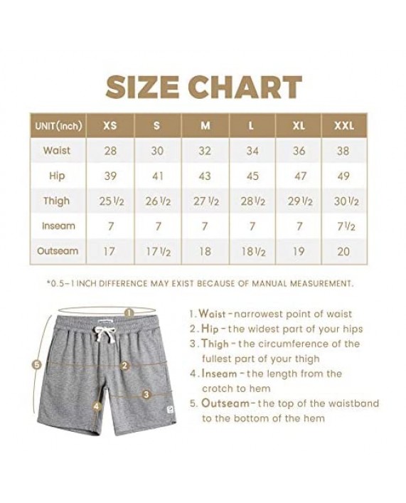 MaaMgic Mens Athletic Shorts Zipper Pocket 7 Workout Gym Casual Above Knee Outfit Shorts for Men Bodybuilding Pants Pajama