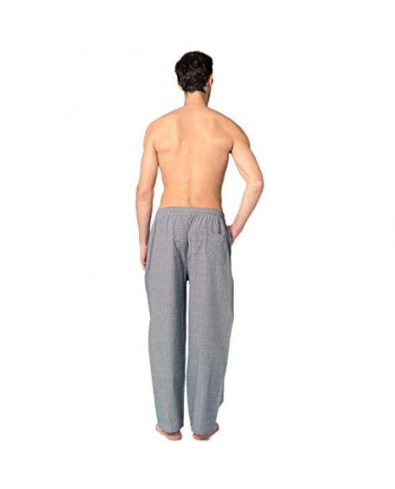 Men's 3 Pack Super Soft Woven Pajama & Sleep Long Lounge Pants- Assorted Various Plaids