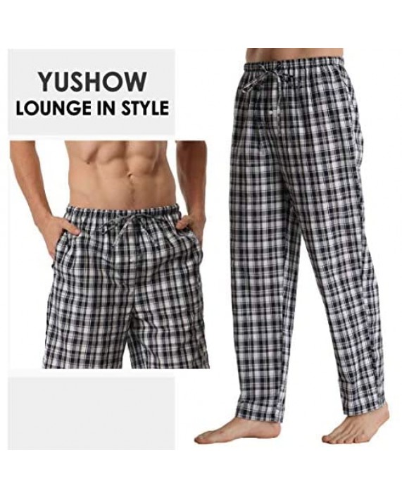 Mens Plaid Pajama Pants 2 Pack Cotton Lounge Pants with Pockets PJs Bottoms