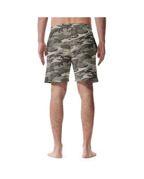 NITAGUT Men's Soft Pajama Shorts Comfortable Lounge Sleep Shorts with Pockets Drawstring Sleep pj Shorts for Men