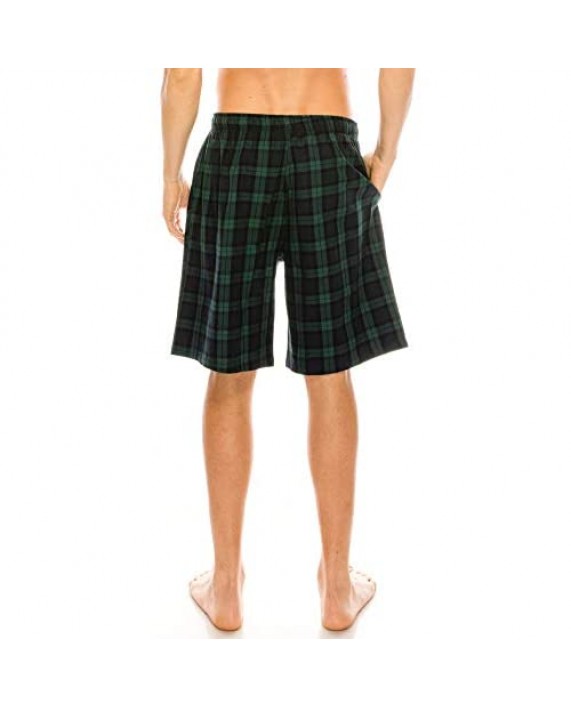 TINFL Cotton Lounge Pants for Men - 100% Soft Cotton Plaid Check Lounger Sleeping Pajama Pants with Pockets