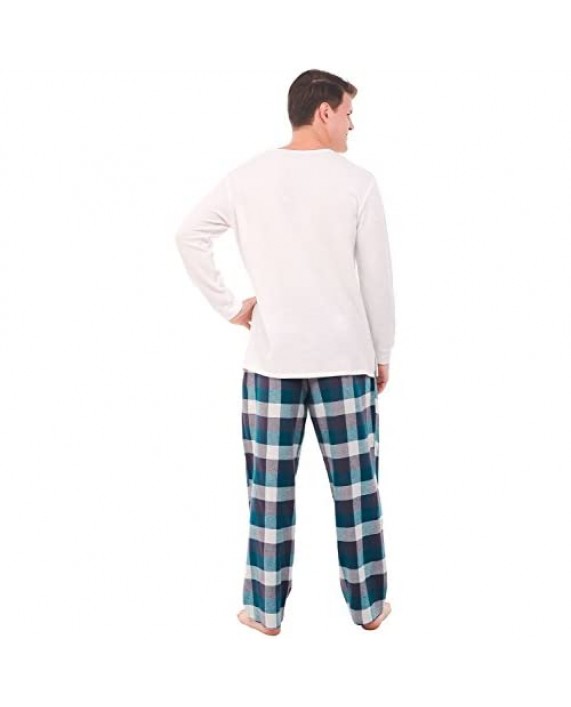 Alexander Del Rossa Mens Flannel Pajamas Thermal Knit Top Cotton Pj Set