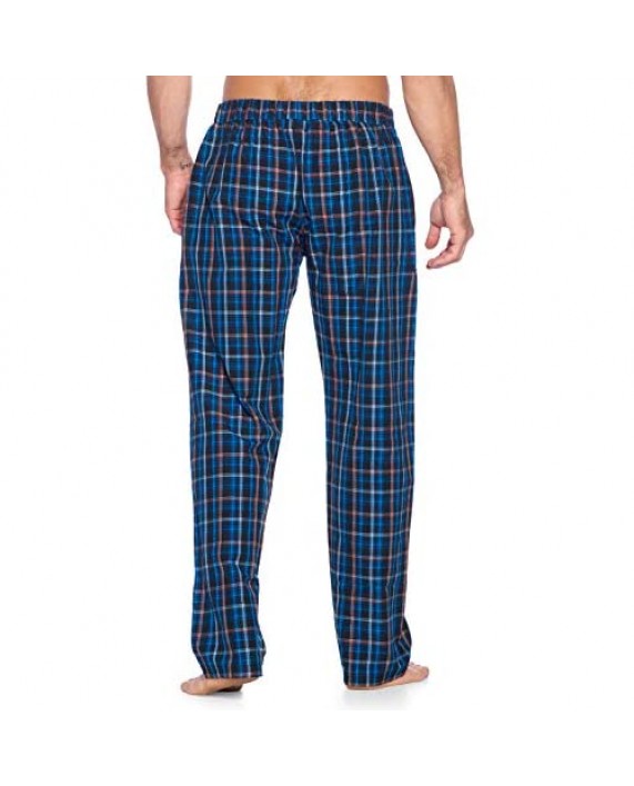 Ashford & Brooks Men’s Sleepwear & Loungewear Pajamas Set | Woven Plaid PJ Pants & Short Sleeve Jersey Shirt