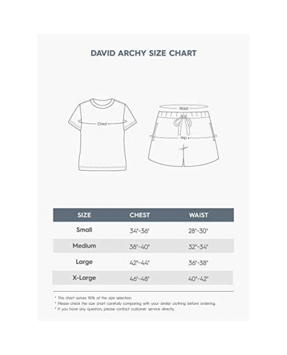 DAVID ARCHY Men's Pajama Set Top & Bottom Sleepwear PJs