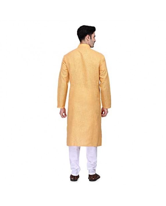 Elina fashion Men's Cotton Kurta Pajama Set Tunic Indian Traditional Wear