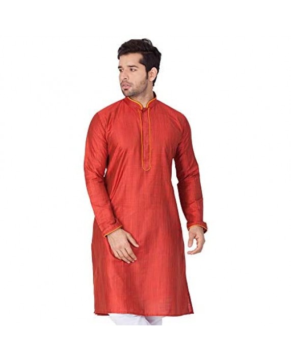 Elina fashion Men's Tunic Cotton Silk Kurta Pajama Set Indian Traditional Wear