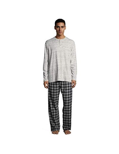 Hanes Men’s Pajamas EcoSmart Flannel Plaid Pants Sleep Set Super Comfy PJ’s for Adult Men