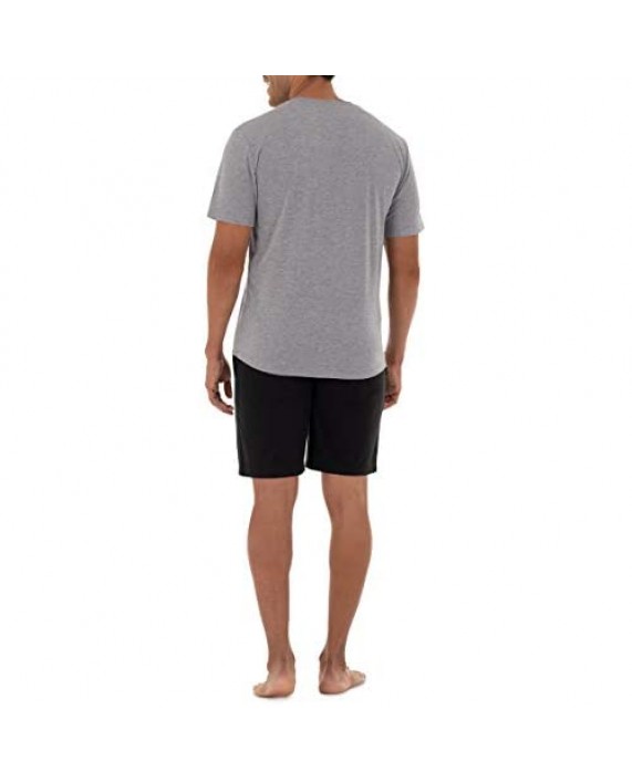 IZOD Men's Sleeve Jersey Knit Top and Breathable Shorts Sleep Set