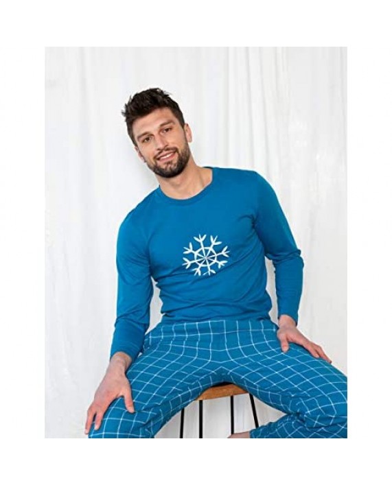 Leveret Mens Cotton Top & Flannel Pants 2 Piece Pajama Set (Size Small-XX-Large)