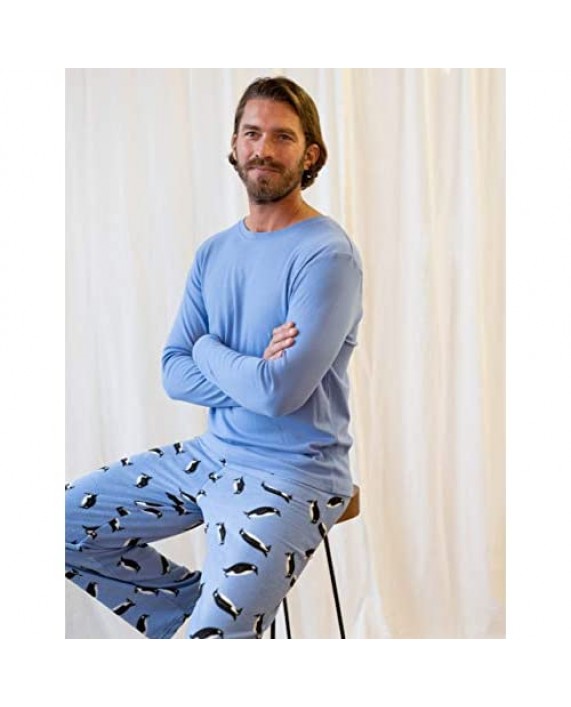 Leveret Mens Cotton Top & Fleece Pants 2 Piece Pajama Set (Size Small-XX-Large)
