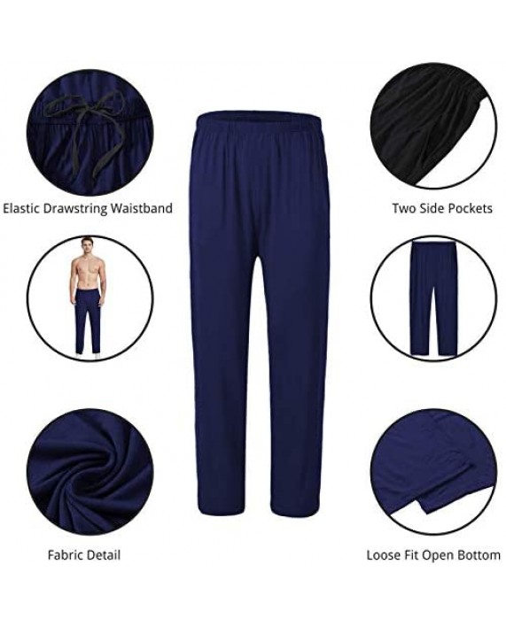 Men's Modal Pajama Bottom Jersey Knit PJ Lounge Sleepwear Pants for Men Soft Long Loungewear Mens Pajamas
