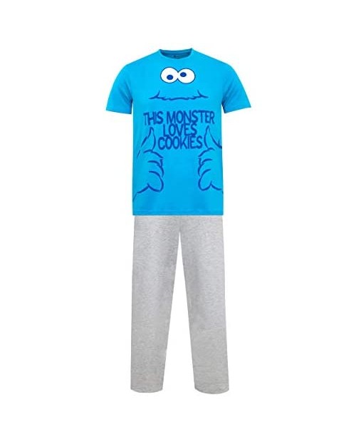 Sesame Street Mens Cookie Monster Pajamas