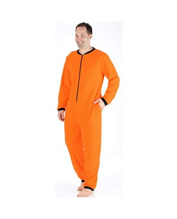 Sleepyheads Men's Fleece Non-Footed Solid Color Onesie Pajamas Jumpsuit