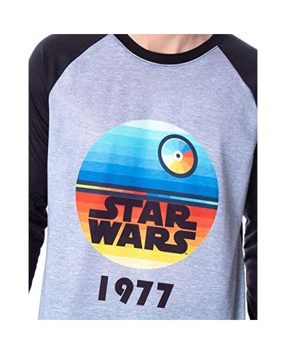 Star Wars Men's Pajamas Star Wars 1977 Raglan Shirt And Lounge Pants 2 PC Sleepwear Pajama Set