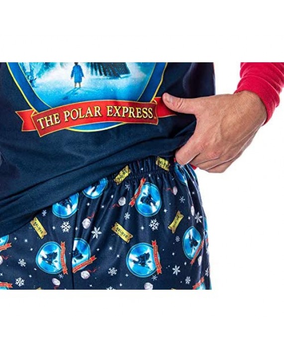 The Polar Express Train Men's Raglan Shirt And Pants 2 Piece Sleep Lounge Pajama Set