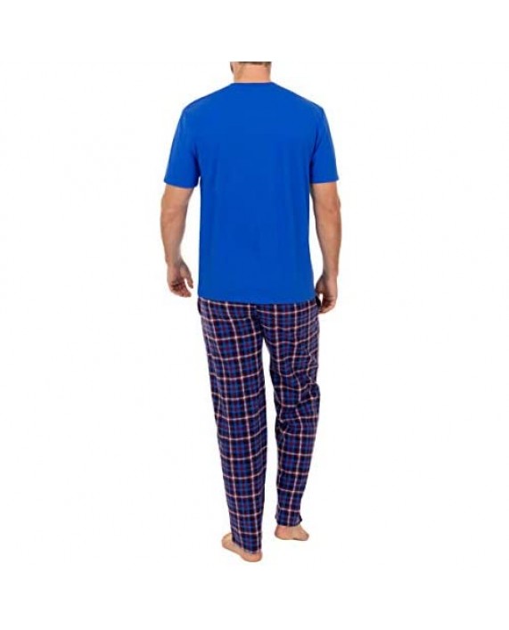Varsity Men's Knit Fleece Pant and Jersey Top Pajama Set