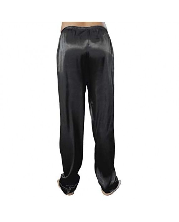 Wantschun Mens Satin Silk Sleepwear Pyjamas Pants Nightwear Loungewear Pajama Bottoms Trousers XS-XXXL