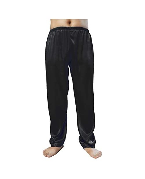 Wantschun Mens Satin Silk Sleepwear Pyjamas Pants Nightwear Loungewear Pajama Bottoms Trousers XS-XXXL