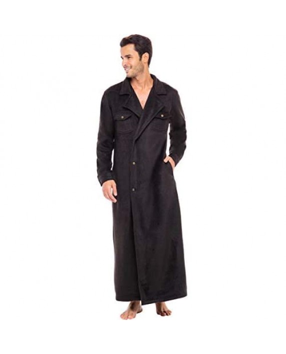 Alexander Del Rossa Men's Country Western Wrangler style Long Duster Robe Anti-Pill Fleece