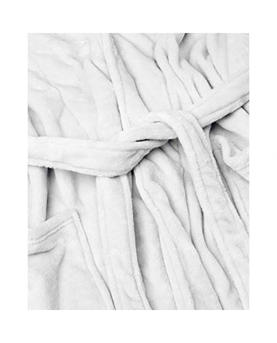 Alimens & Gentle Men's Hooded Fleece Bathrobe Full Length Warm Plush Robes