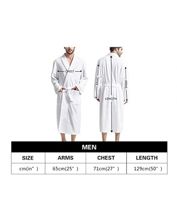 Aoopistc Men Full Length Bathrobes Ultra Cozy Soft Kimono Robe with Tie Belt Big and Tall Pajama Nightgown
