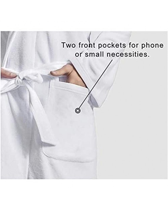 Aoopistc Ultra Cozy Soft Men Bathrobes Lightweight V-neck Long Robe Shawl Kimono Sleepwear Nightgown with Front Pockets