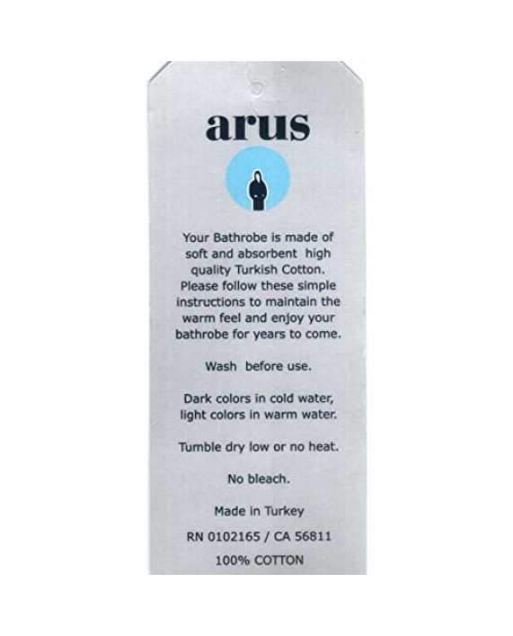 Arus Men's Deluxe Terry Cloth Turkish Cotton Bathrobe Robe