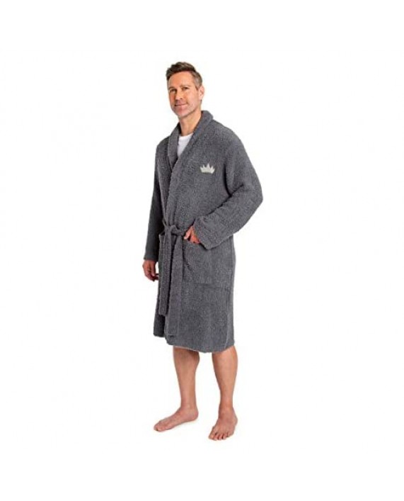 Barefoot Dreams CozyChic Disney Men’s Robe-Adult Robe-Cozy Plush Loungewear Supersoft Robe Wedding Gift– Graphite