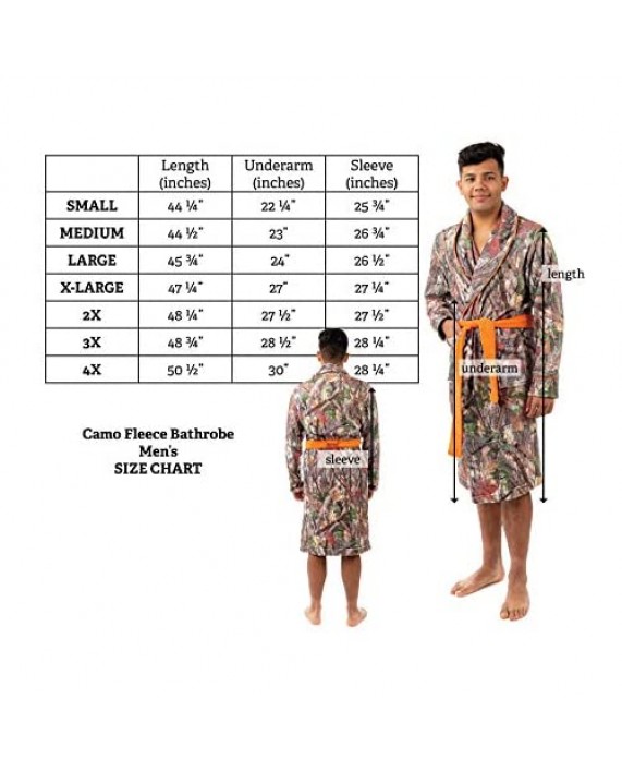 Camo Fleece Bathrobe Plush House Robe - with Shawl Collar for Men and Women