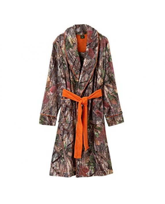 Camo Fleece Bathrobe Plush House Robe - with Shawl Collar for Men and Women