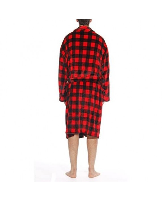 #followme Printed Plaid Velour Flannel Robe Robes for Men