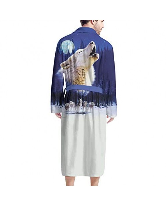 HUGS IDEA Ultra Soft Bathrobe for Adult Men Boys Long Sleeve Warm Plush Microfiber Thick Robes with Pockets