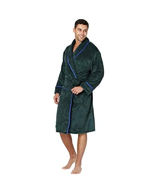 Intimo Alexander Julian Men's Super Soft Cozy Plush Robe with Satin Trim