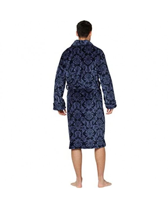 Intimo Men's Paisley Corel Robe Navy