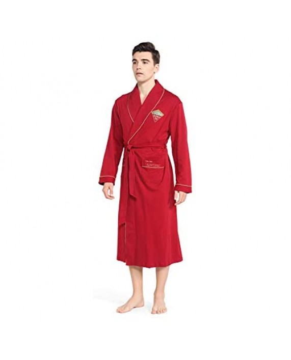 KKQ Mens Robe Cotton Robes for Men Long Kimono Knit Bathrobe Spa Bathrobes…