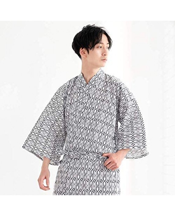 KYOETSU Men's Japanese Yukata Spa Robe Set (Yukata/String)