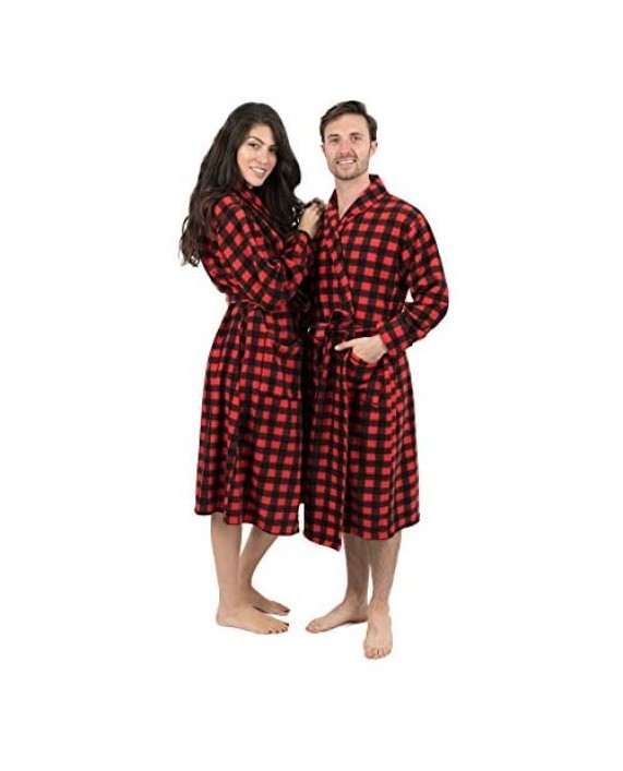 Leveret Mens Robe Soft Micro Fleece Plush Shawl Collar Bathrobe Robe (Size Small-XXLarge)