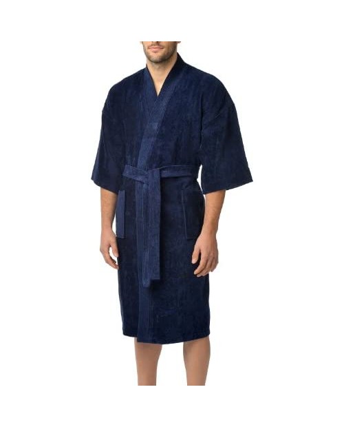 Majestic International Men's Terry Velour Kimono Robe