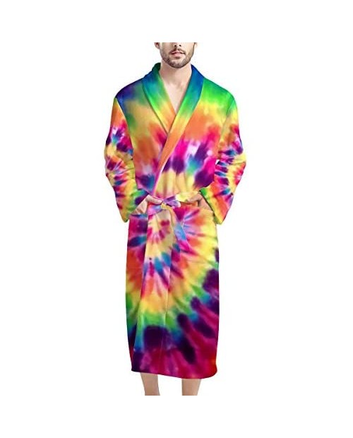 NDISTIN Men's Robe Long Sleeve Lightweight Full Length Bathrobe Shawl Collar Soft Warm Sleepwear Spa Kimono