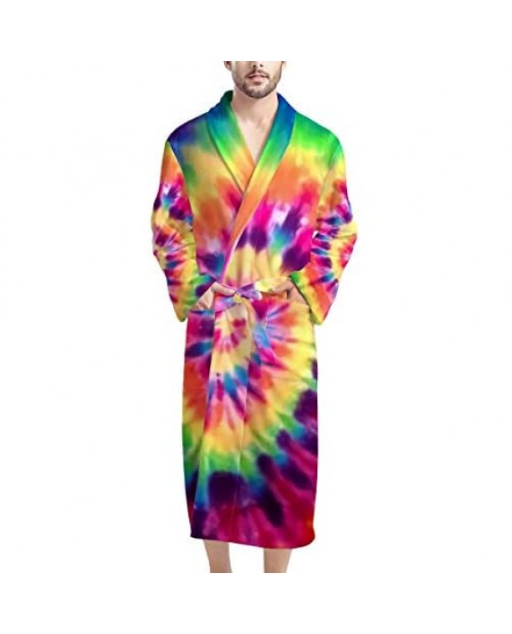 NDISTIN Men's Robe Long Sleeve Lightweight Full Length Bathrobe Shawl Collar Soft Warm Sleepwear Spa Kimono