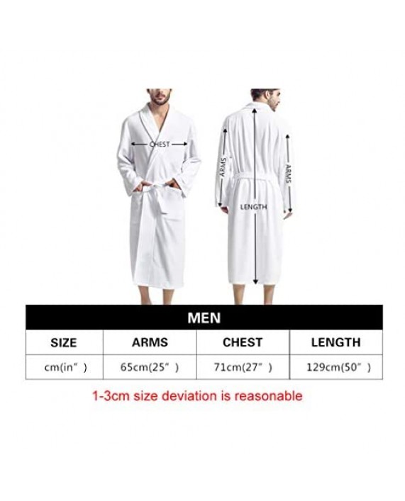 NDISTIN Personalized Bathrobe Men Women Couple Wedding Sleepwear Collar Robes Pajama Party V-Neck with Pattern
