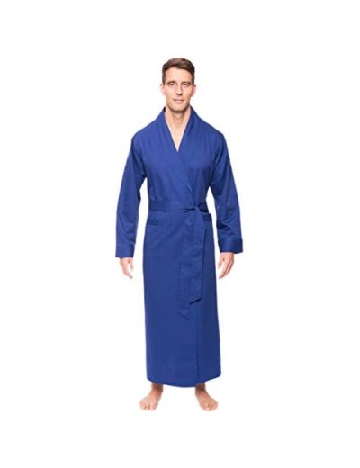 Noble Mount Mens Premium 100% Cotton Full-Length Robe