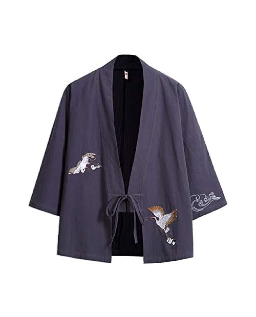 Seidarise Men's Kimono Traditional Japanese Clothing Male Cardigan ...